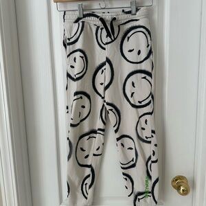 H&M Cream and Black Smiley Joggers
